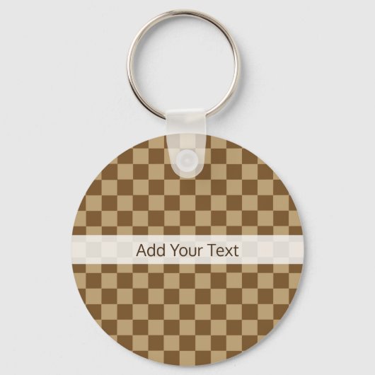 Brown Classic Checkerboard door Shirley Taylor Sleutelhanger (Voorkant)