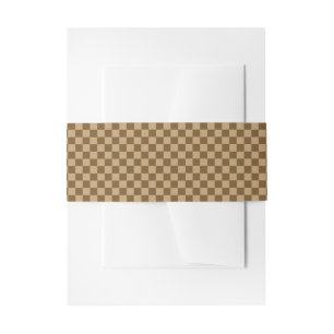 Brown Classic Checkerboard door Shirley Taylor Uitnodigingen Wikkel