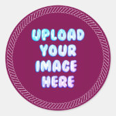 Brown Classic Round Sticker with a Business Logo (Voorkant)