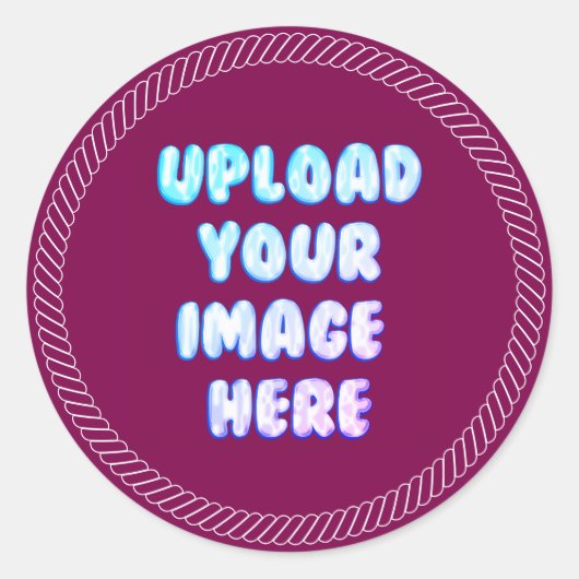 Brown Classic Round Sticker with a Business Logo (Voorkant)