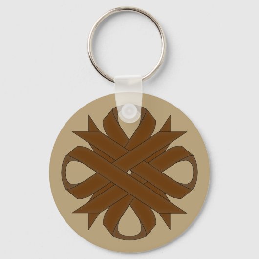 Brown Clover Ribbon door Kenneth Yoncich Sleutelhanger (Voorkant)