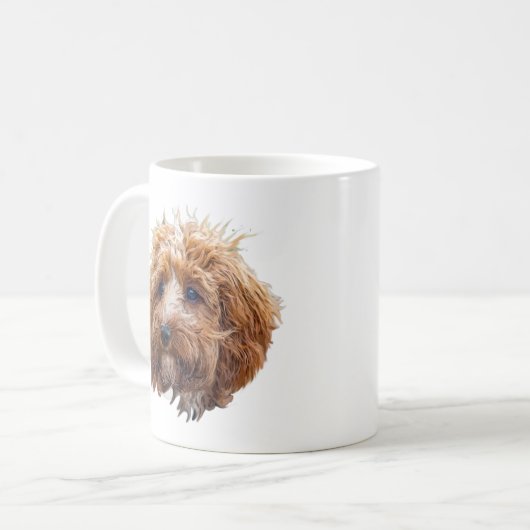 Brown Cockapoo Coffee Mug Koffiemok (Voorkant links)