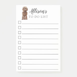 Brown Cockapoo Dog gepersonaliseerd om een lijst o Post-it® Notes