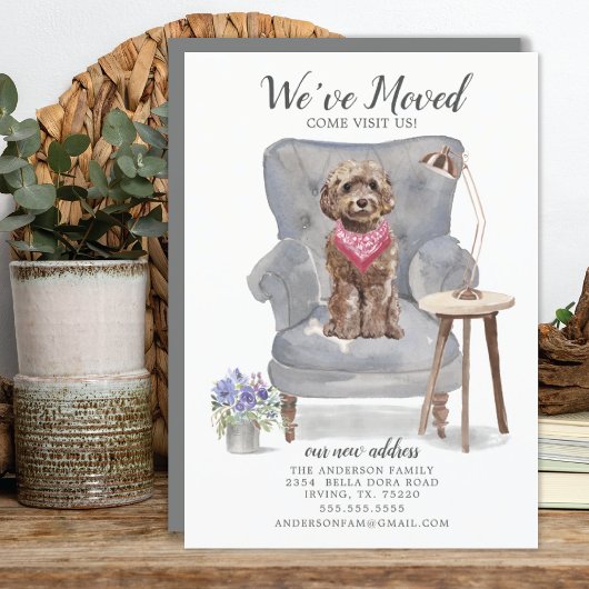 Brown Cockapoo Dog | Verplaatsingsaankondiging Aankondiging