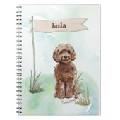 Brown Cockapoo feliciteert New Dog Notitieboek (Voorkant)