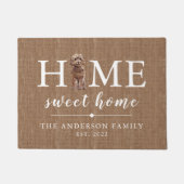 Brown Cockapoo Home Sweet Home Doormat Deurmat (Voorkant)