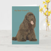 Brown Cocker, Mijn beste vriend is........ Kaart (Gele Bloem)