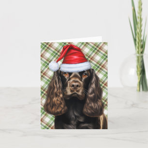 Brown Cocker Spaniel Green met kerstmis Feestdagen Kaart