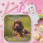 Brown Cocker Spaniel Papieren Bordje (Feest)