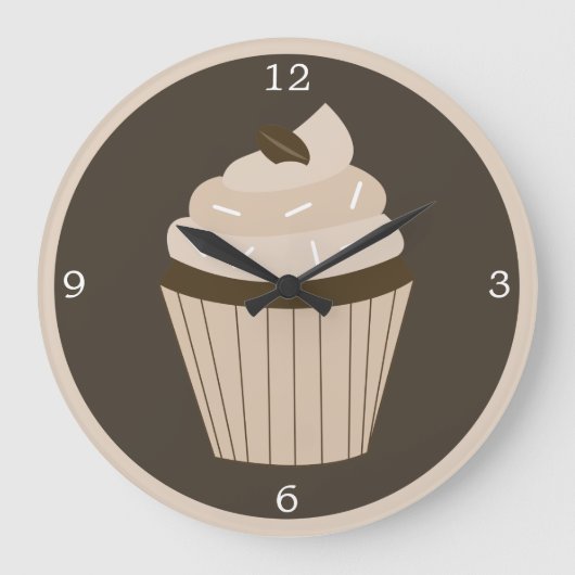 Brown Coffee Bean Cupcake Grote Klok (Voorkant)