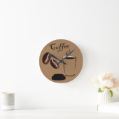 Brown Coffee Clock Ronde Klok (Huis)