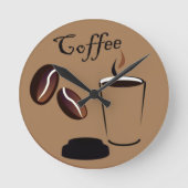 Brown Coffee Clock Ronde Klok (Voorkant)