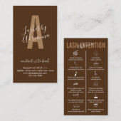 Brown Coffee Icon Makeup Lash Extension Nacare Visitekaartje (Voorkant / Achterkant)
