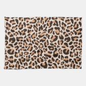 Brown Coffee Leopard Print Retro Kitchen Towel Theedoek (Horizontaal)