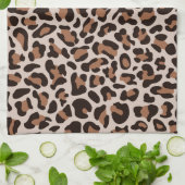 Brown Coffee Leopard Print Retro Kitchen Towel Theedoek (Gevouwen)