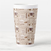 Brown Coffee Mocha Cappuccino Pattern Latte Mok (Voorkant)