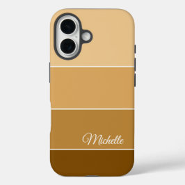 Brown Color Block Personalized iPhone 16 Hoesje