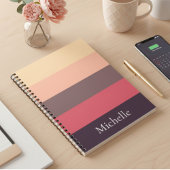 Brown Color Blocked Striped Custom Notebook Notitieboek