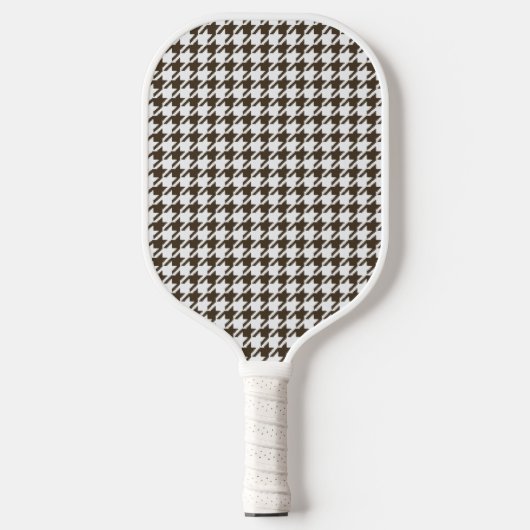 Brown Combination Houndstooth van Shirley Taylor Pickleball Paddle (Voorkant)