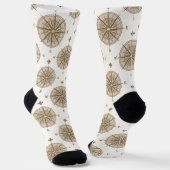 Brown Compass and Text Sokken (Gebogen)