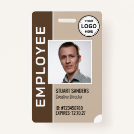 Brown Corporate Logo Medewerker Foto Badge