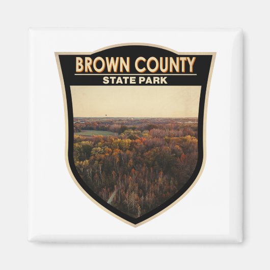 Brown County State Park Indiana Badge Magneet (Voorkant)