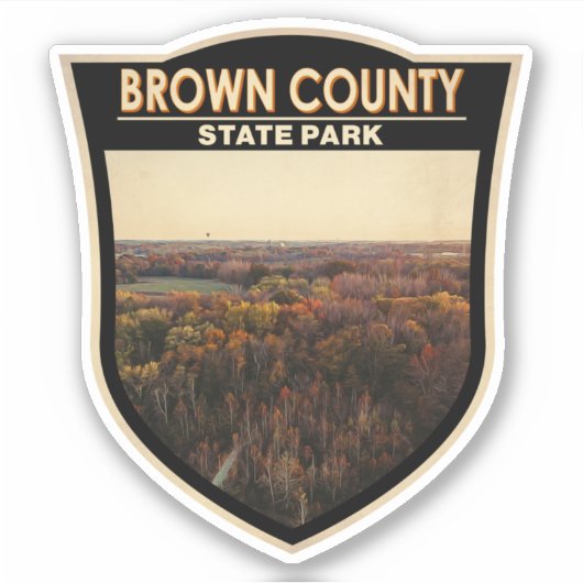 Brown County State Park Indiana Badge Sticker (Voorkant)