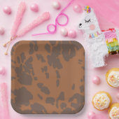 Brown Cow Print Paper Plates Papieren Bordje (Feest)