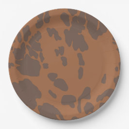 Brown Cow Print Paper Plates Papieren Bordje