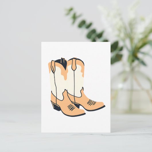 Brown Cowboy Boots Briefkaart (Staand voorkant)