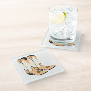 Brown Cowboy Boots Glazen Onderzetter