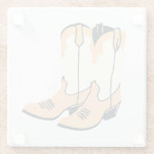 Brown Cowboy Boots Glazen Onderzetter (Achterkant)