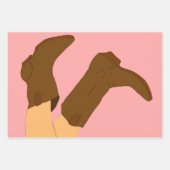 Brown Cowboy Boots Inpakpapier Vel (Voorkant)