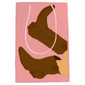 Brown Cowboy Boots Medium Cadeauzakje (Voorkant)