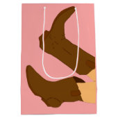 Brown Cowboy Boots Medium Cadeauzakje (Achterkant)