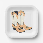 Brown Cowboy Boots Papieren Bordje (Voorkant)