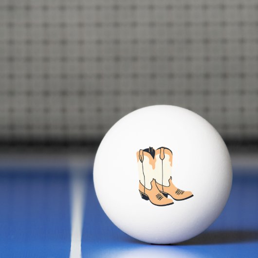 Brown Cowboy Boots Pingpongbal (Net)
