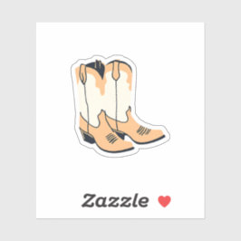 Brown Cowboy Boots Sticker