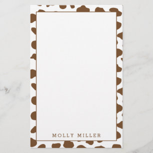 Brown Cowboy Cow Print Stationery Briefpapier