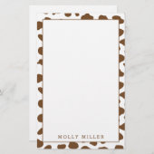 Brown Cowboy Cow Print Stationery Briefpapier (Voorkant / Achterkant)
