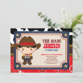 Brown Cowboy Western Oude West Birthday Kaart (Staand voorkant)