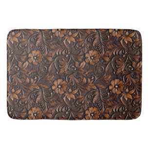 Brown Cowgirl Floral Badmat