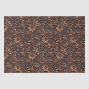 Brown Cowgirl Floral Tissuepapier