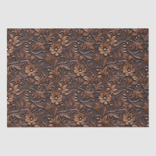 Brown Cowgirl Floral Tissuepapier (Voorkant)