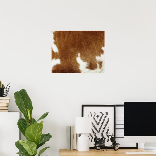 Brown Cowhide Print Poster (Thuiskantoor)