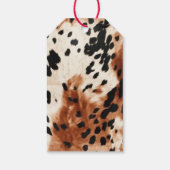 Brown Cream Animal Koeienhuid Cadeaulabel (Achterkant)