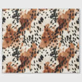 Brown Cream Animal Koeienhuid Cadeaupapier (Vlak)