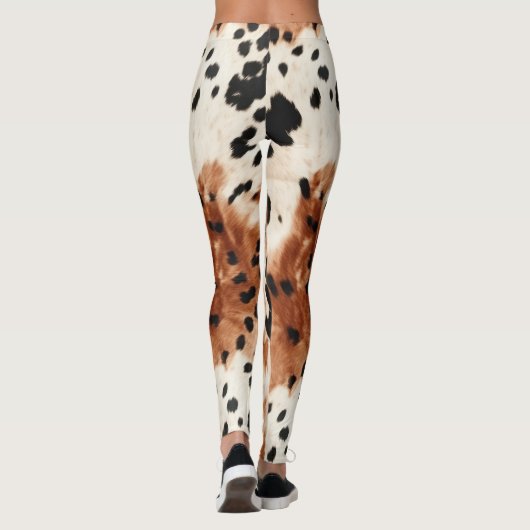 Brown Cream Animal Koeienhuid Leggings (Achterkant)