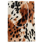 Brown Cream Animal Koeienhuid Medium Cadeauzakje (Voorkant)