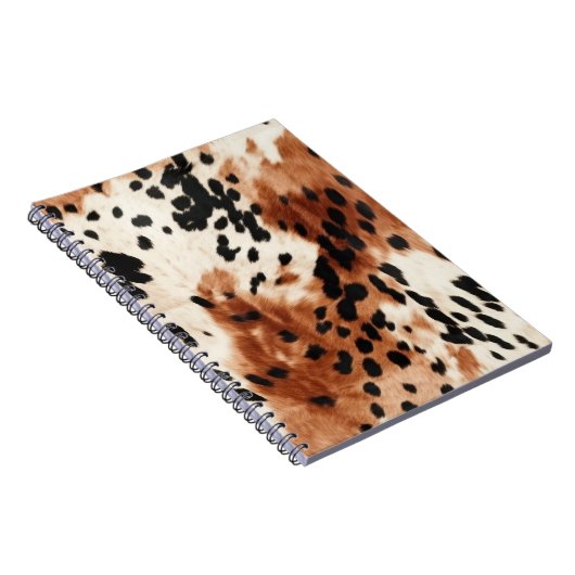 Brown Cream Animal Koeienhuid Notitieboek (Rechterzijde)
